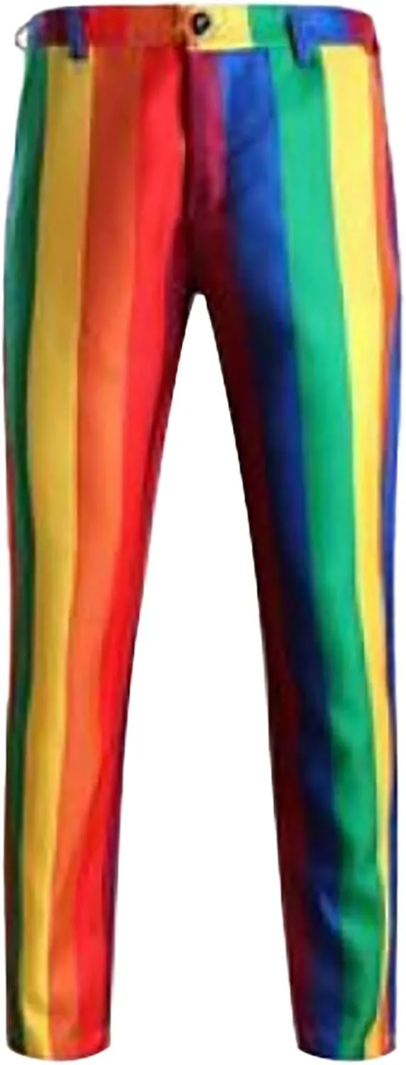 Mens Striped Business Dress Pants Slim Fit Flat Front Straight Leg Chinos Pants Lightweight Stretch Golf Pencil Pant