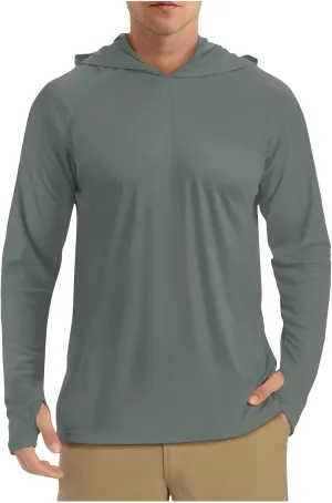 Mens Sun Protection Hoodie Shirt UPF 50 Long Sleeve Uv SPF T-Shirts Fishing, Camping, Hiking Clothes Tops
