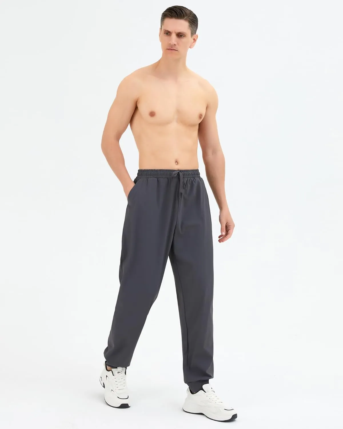 Mens Sweatpants, Elastic Waist Joggers for Men, Gym Athletic Pants with Pockets for Workout Running Jogging