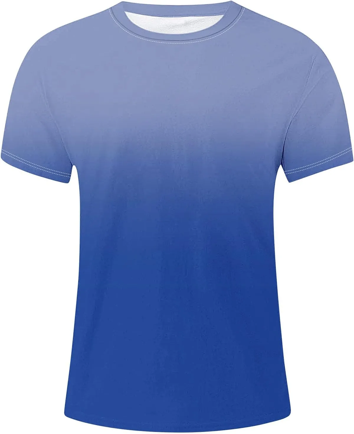 Mens T Shirts Casual Short Sleeve Crewneck Pullover Shirts Vintage Gradient Graphic Tees Summer Athletic Tunic Blouse
