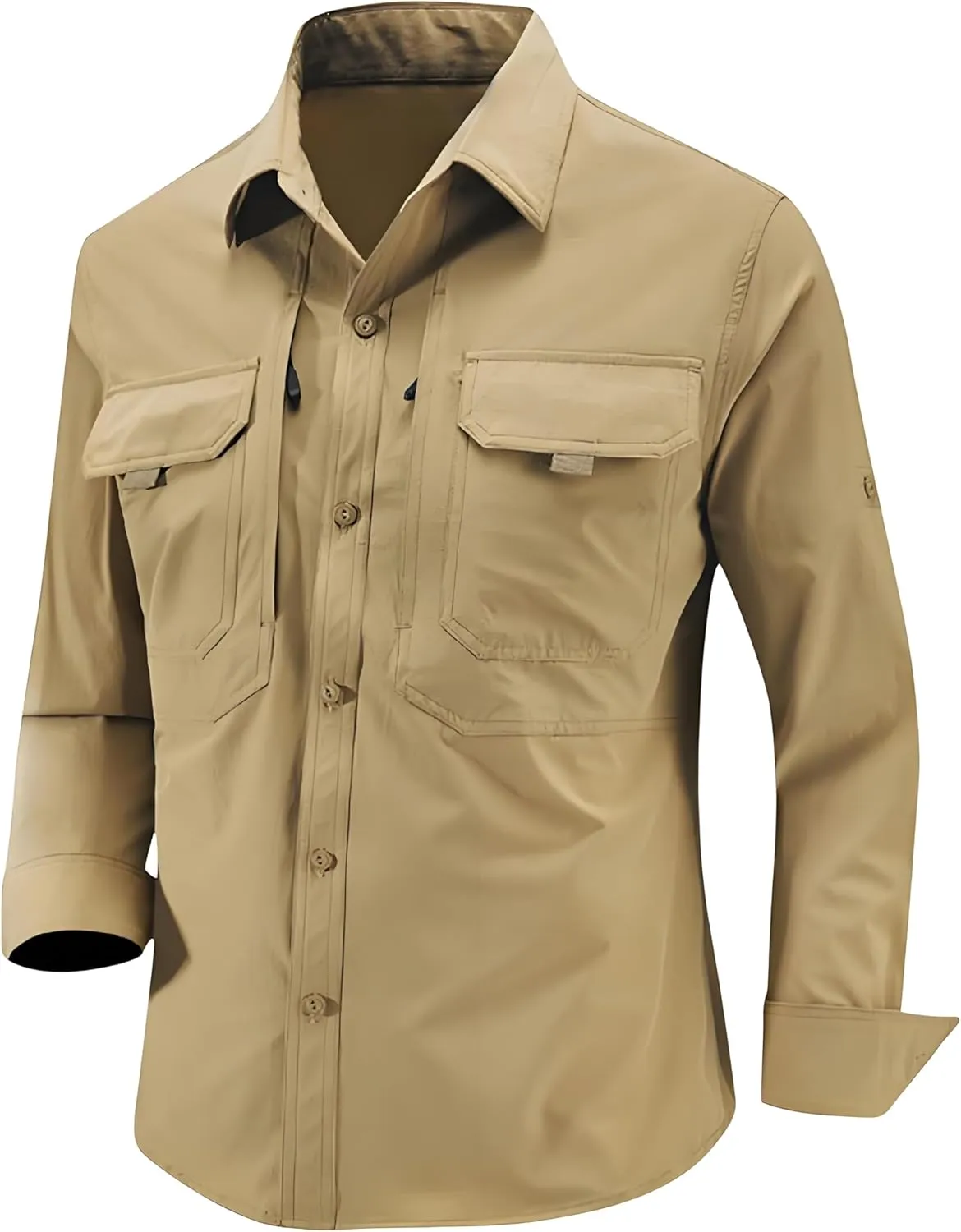 Men's Tactical Shirts Quick Dry UV Protection Breathable Long Sleeve Hiking Fishing Button Shirts Fall Clothes