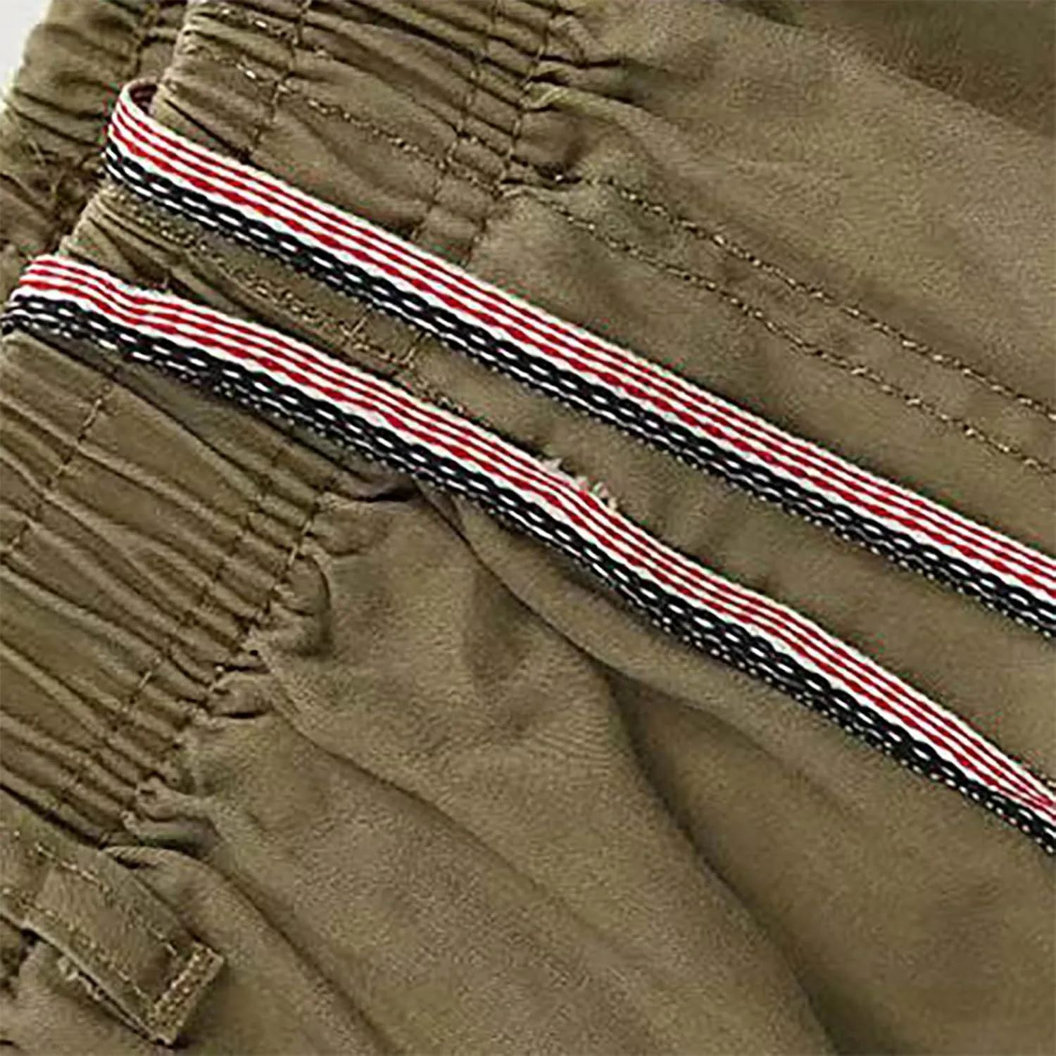 Men's Twill Relaxed Fit Cargo Pants Elastic Waist Cotton Casual Work Hiking Pants Tactical Military Pants with Multi Pockets