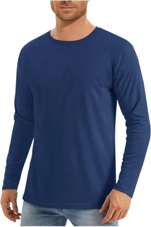 Mens UPF 50  UV Sun Protection Shirts Outdoor Long Sleeve SPF Rash Guard for Fishing Hiking Swimming Running