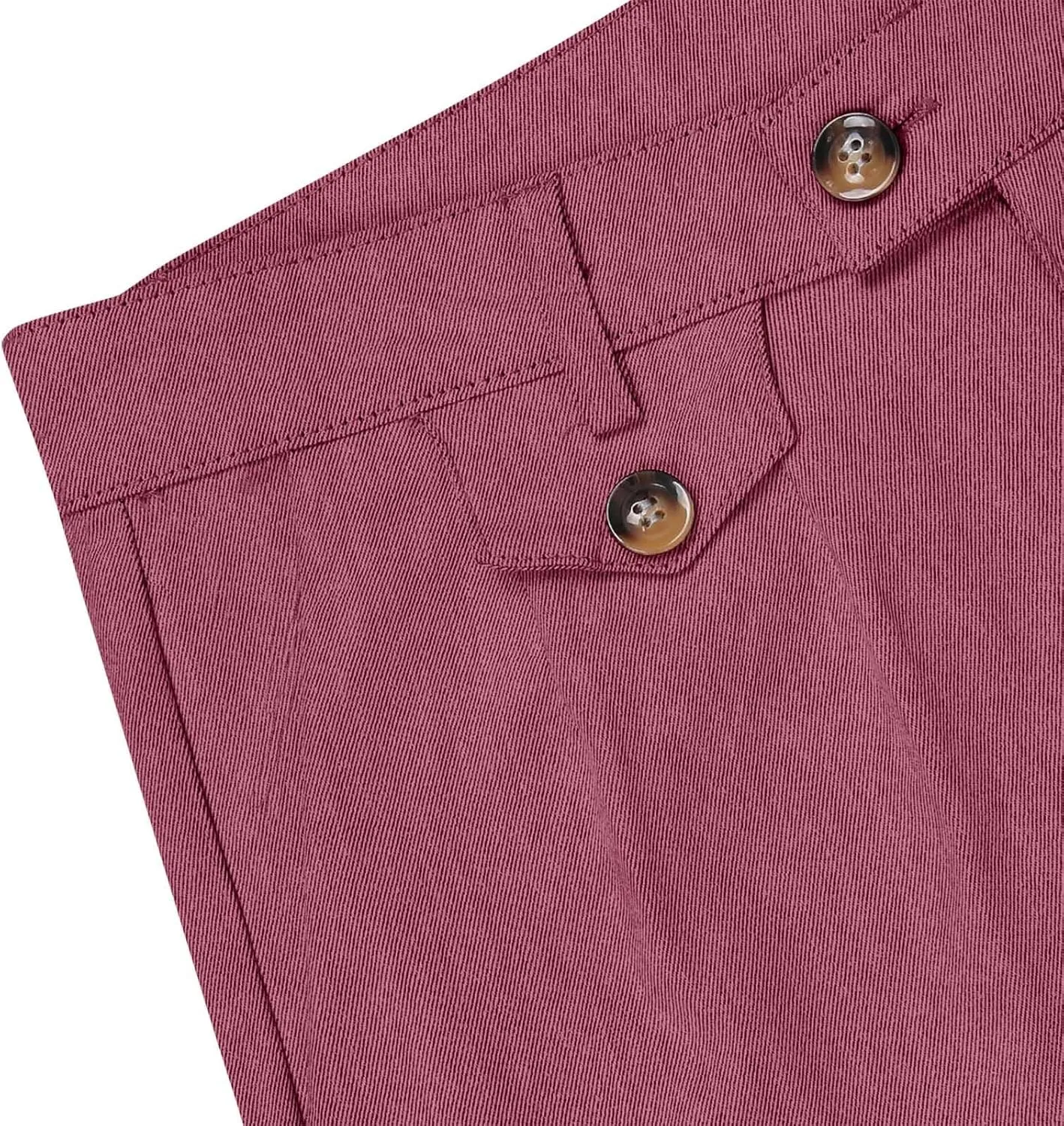 Mens Work Slacks Business Casual Slim Fit Plain Button Up Closure Elastic Waist Straight Pants Lightweight Pants