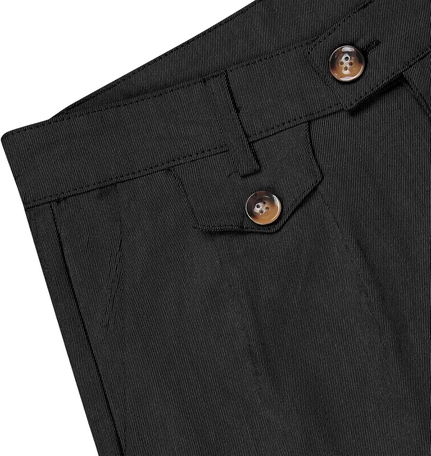 Mens Work Slacks Business Casual Slim Fit Plain Button Up Closure Elastic Waist Straight Pants Lightweight Pants