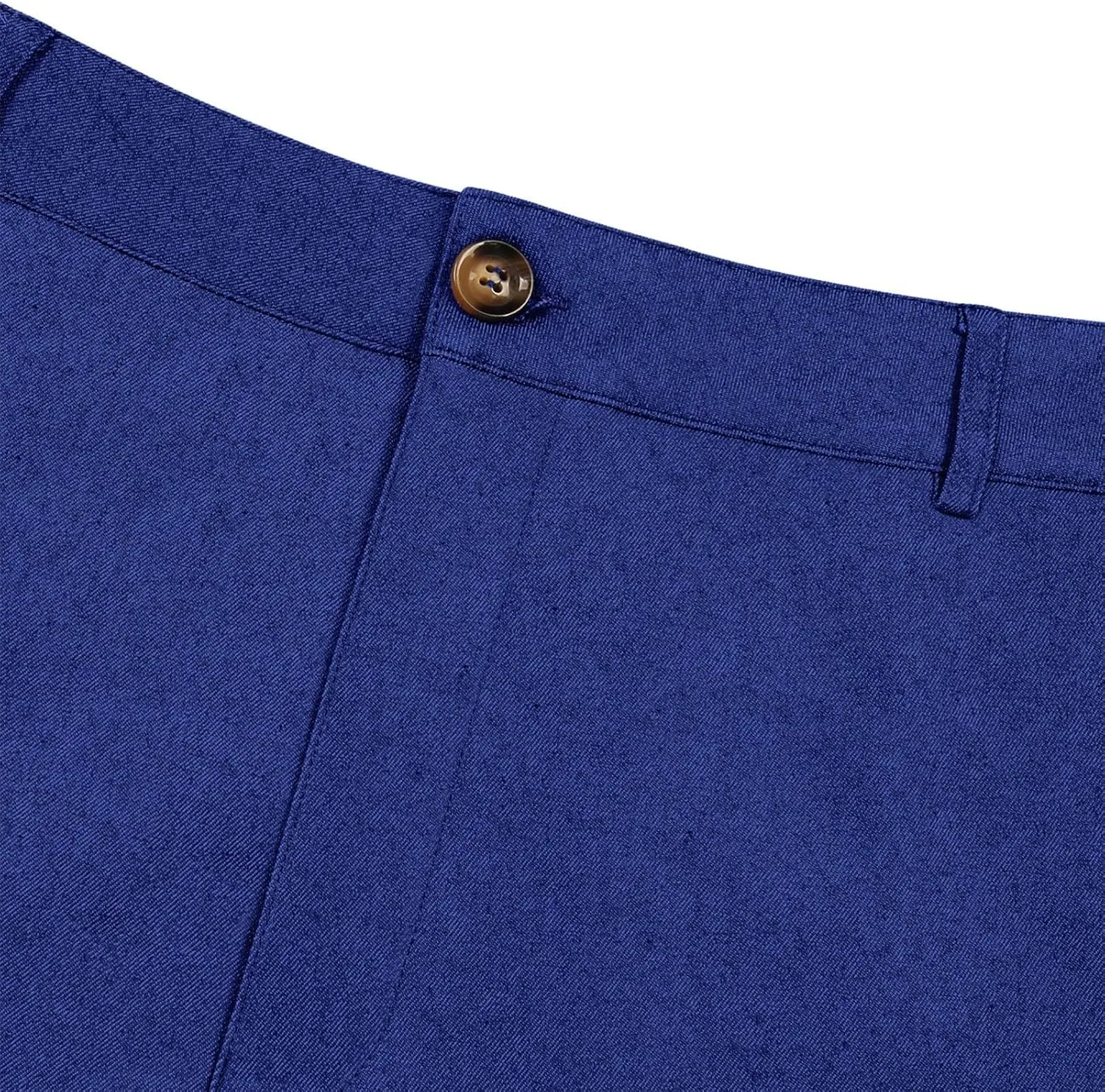 Mens Work Slacks Business Casual Slim Fit Plain Button Up Closure Elastic Waist Straight Pants Lightweight Pants