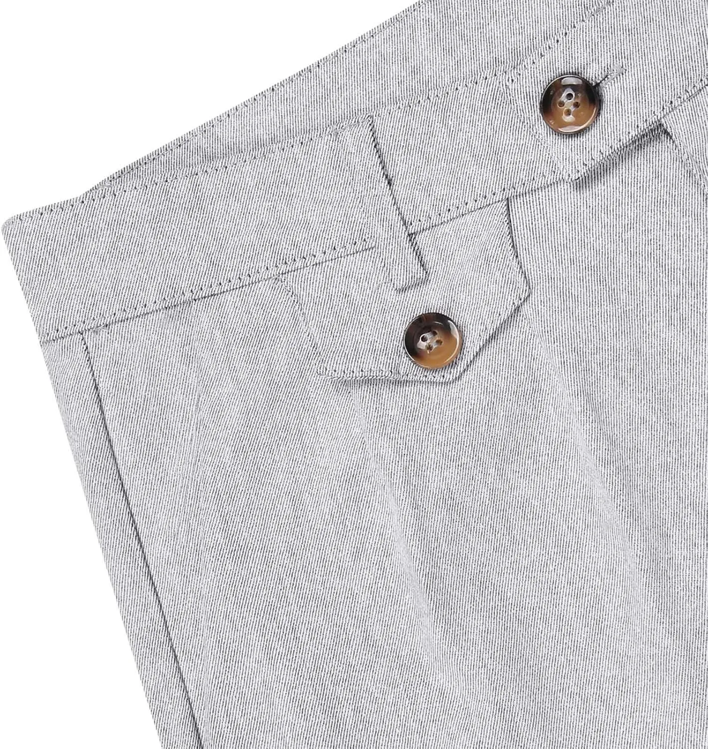 Mens Work Slacks Business Casual Slim Fit Plain Button Up Closure Elastic Waist Straight Pants Lightweight Pants