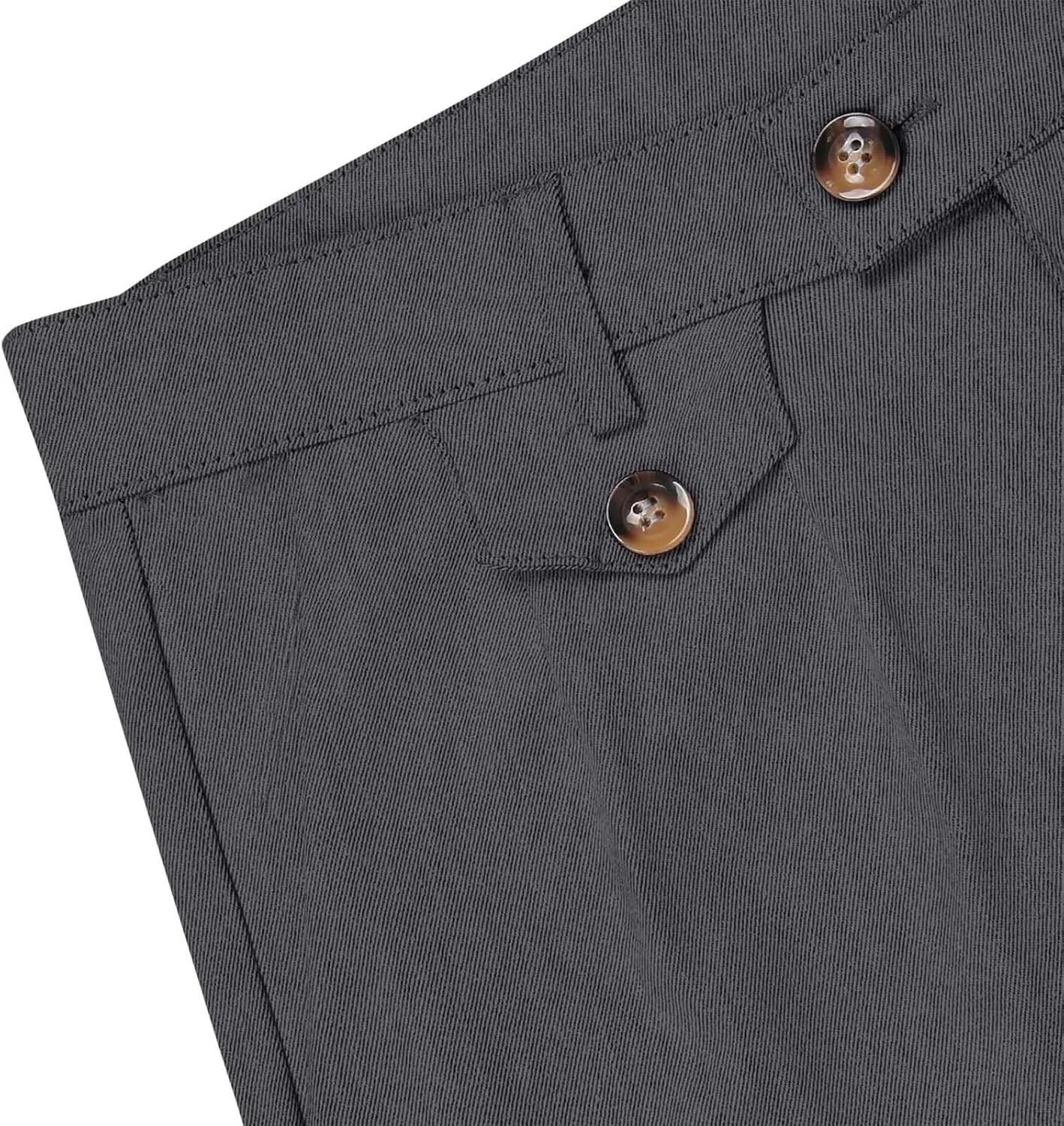 Mens Work Slacks Business Casual Slim Fit Plain Button Up Closure Elastic Waist Straight Pants Lightweight Pants