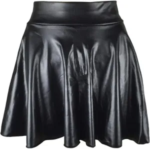 MIni Skirt Fashion Ladys Leather Skirt High Waist Creased Skirt Solid Casual Pleated A Line Skirt Womens Skirts