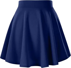 Mini Skirt for Women High Waisted Tennis Skirt Stretchy Flared Casual Skater Skirt School Teen Girls Pleated Skirts