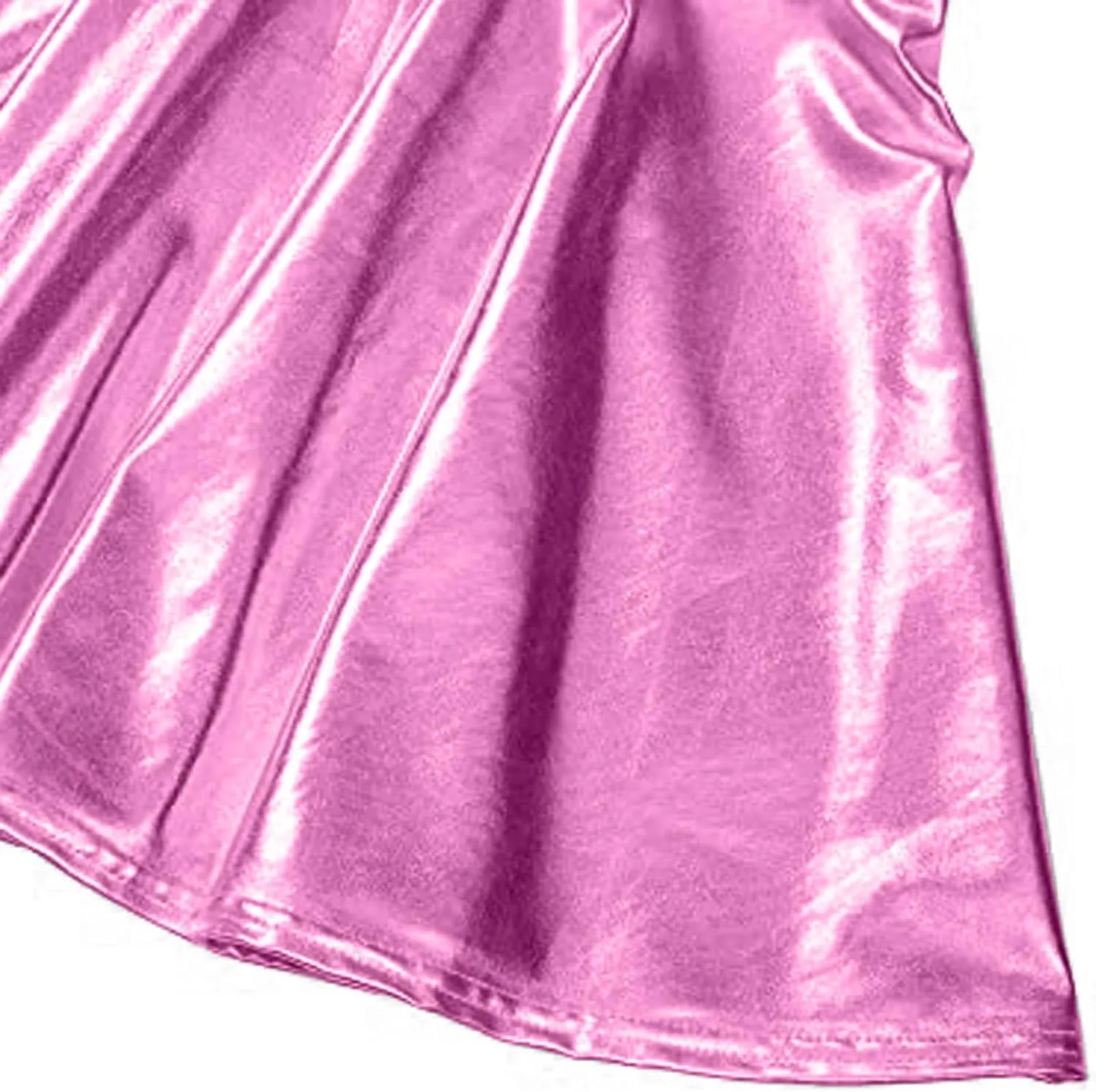 Mini Skirt Women's Fashion High Waist Pleated Solid Color Short Skirt Loose Skirt Metallic Skater Skirt Women
