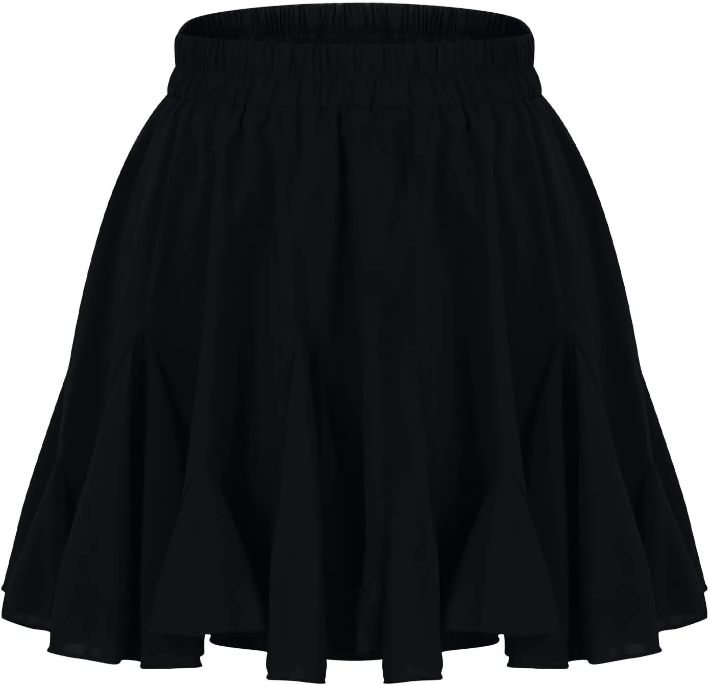 Mini Skirts for Women High Waist Pleated A-Line Skirt Basic Solid Color Beach Vacation Flowy Short Skirts