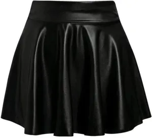 Mini Skirts for Women Women's Fashion High Waist Pleated Solid Color Short Skirt Loose Skirt Metallic Skater Mini