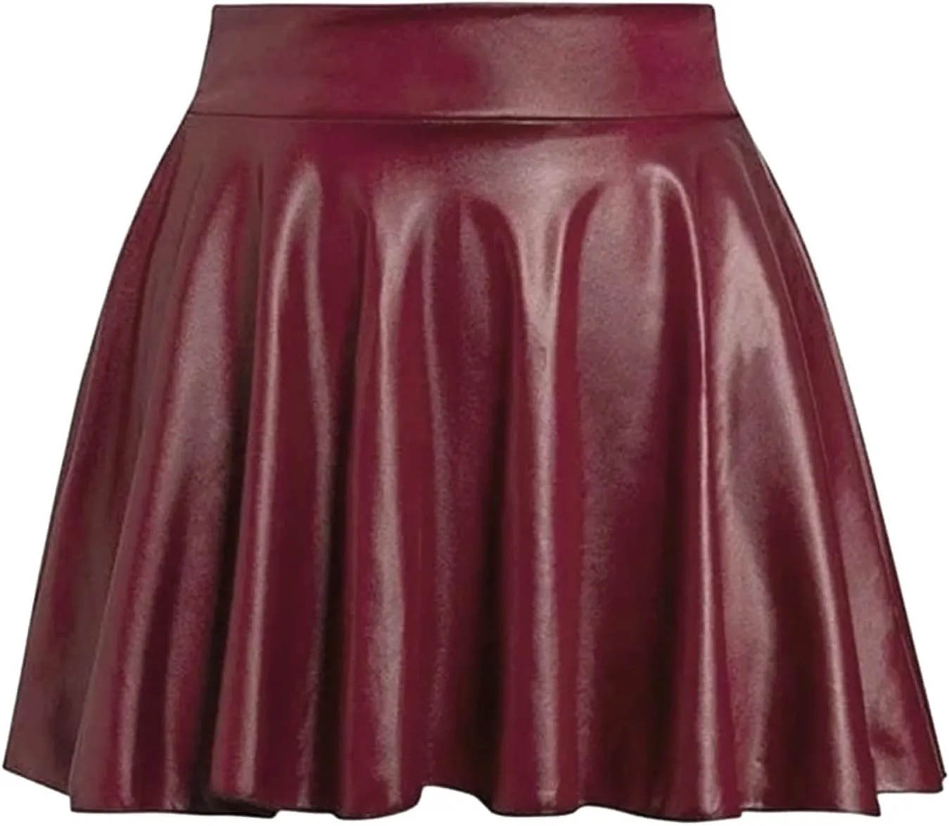 Mini Skirts for Women Women's Fashion High Waist Pleated Solid Color Short Skirt Loose Skirt Metallic Skater Mini