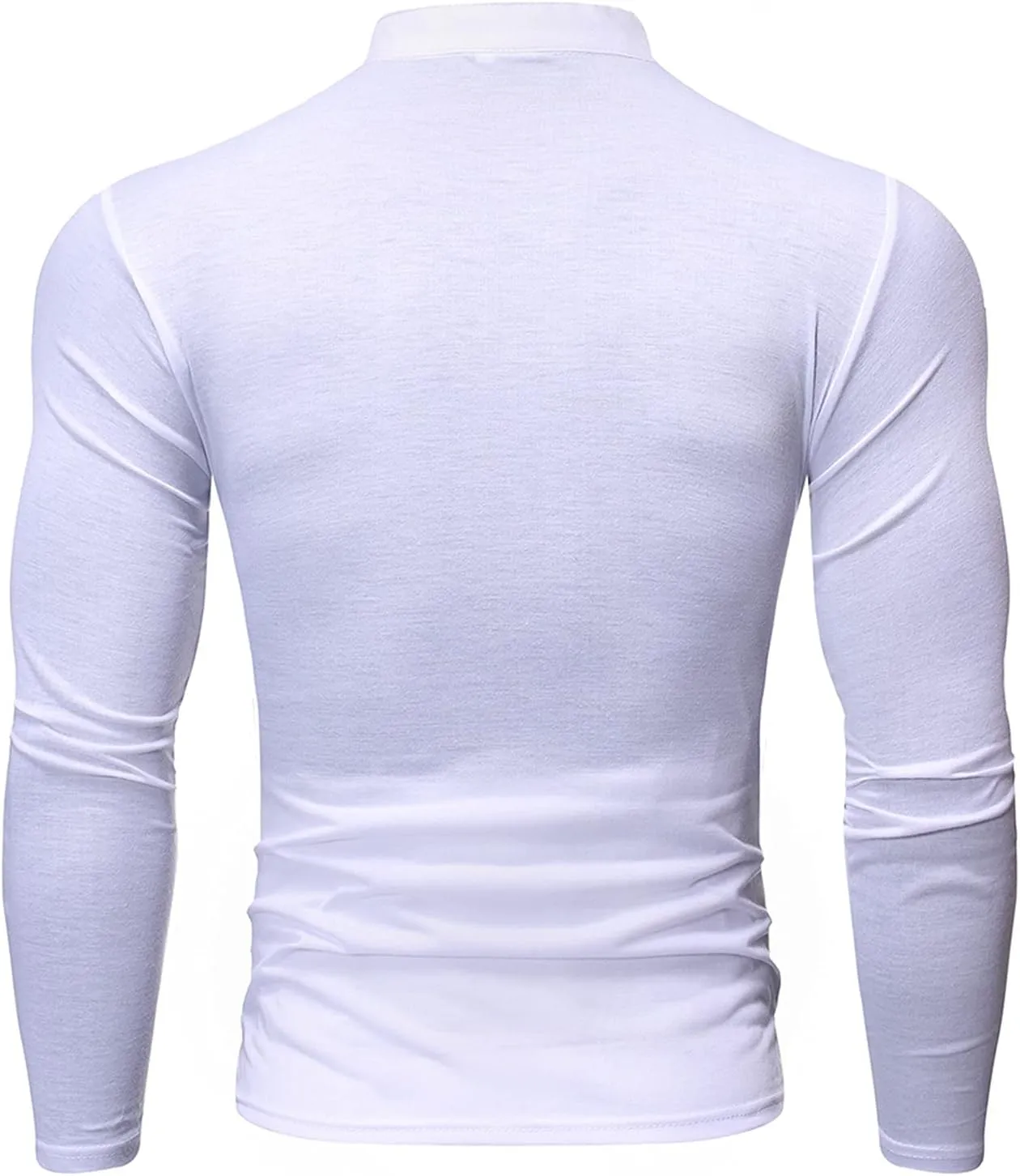 Muscle Slim Fit Henley Shirt for Men Casual Long Sleeve Button Down V Neck Shirts Gym Fitness Athletic Tees Tops