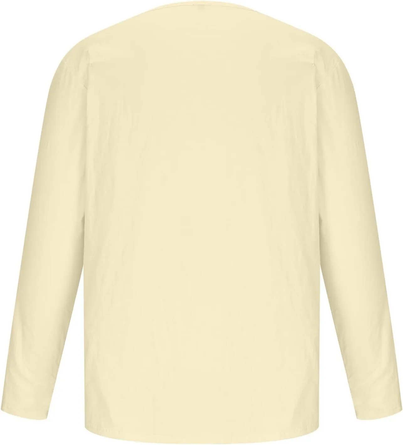 Muscularfit Mens Cotton Linen Shirts Casual Stylish Deep V Neck 3/4 Sleeve 2023 Summer Top Loose Regular-Fit Elegant T Shirt