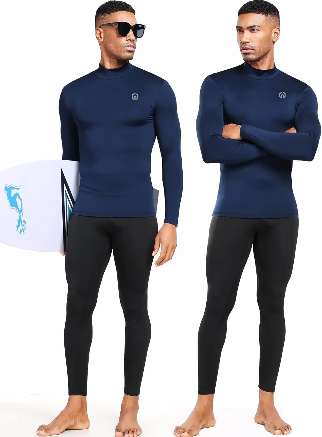 NELEUS 4 Pack Men's Workout Long Sleeve Shirts Compression Dry Fit Muscle Tops