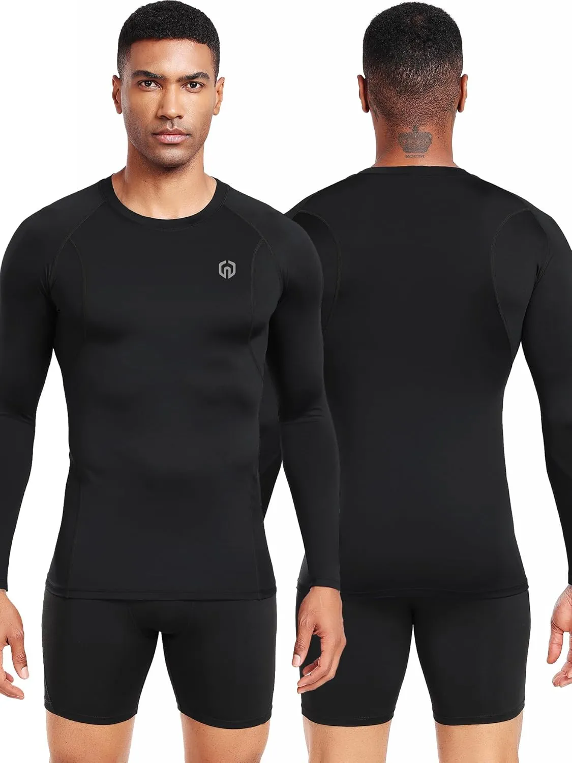 NELEUS 4 Pack Men's Workout Long Sleeve Shirts Compression Dry Fit Muscle Tops