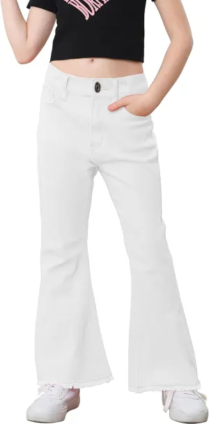 OeyFnbmO Birthday Gifts for Girls Flare Pants High Waisted Bootcut Stretch 70s Bell Bottom Jeans