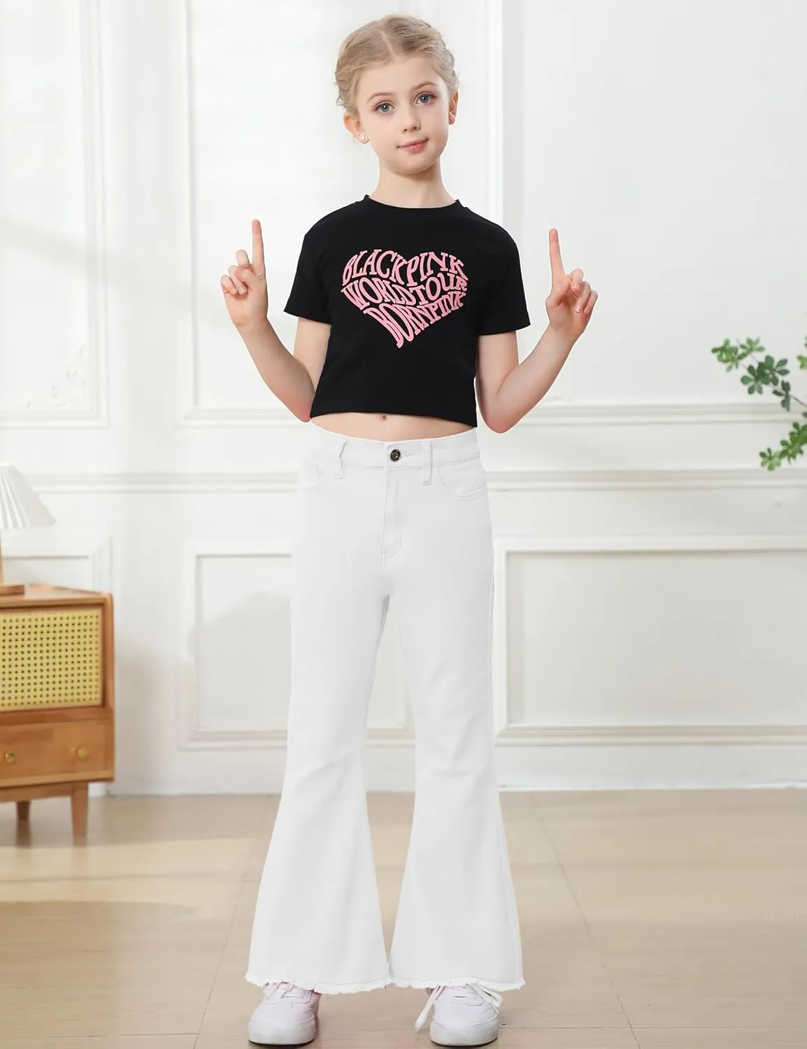 OeyFnbmO Birthday Gifts for Girls Flare Pants High Waisted Bootcut Stretch 70s Bell Bottom Jeans