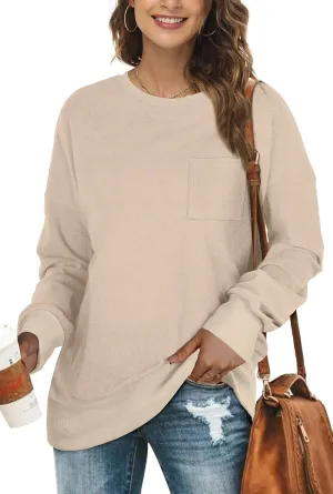 OFEEFAN Sweatshirts for Women Crewneck Long Sleeve Shirts