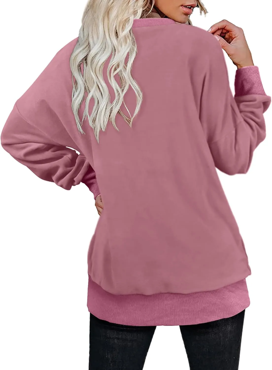OFEEFAN Sweatshirts for Women Crewneck Long Sleeve Shirts