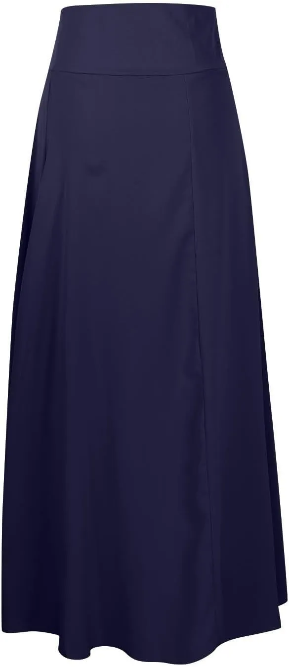 Oplxuo Women Long Skirt Elegant Slit Wrap Asymmetrical Maxi Skirt High Waist A-Line Casual Loose Draped High Low Flowy Skirts