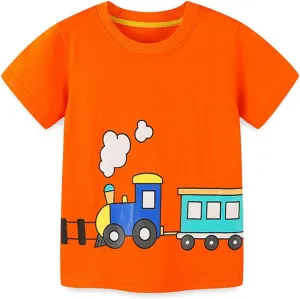 Orange T Shirt for Toddler Boys Kids Short Sleeve Shirts Clothes