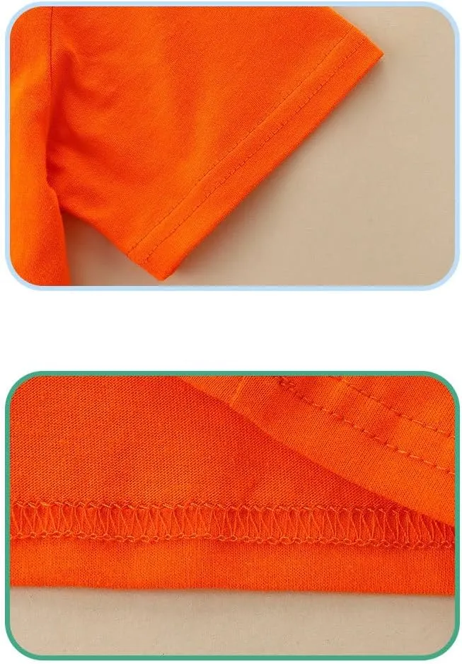 Orange T Shirt for Toddler Boys Kids Short Sleeve Shirts Clothes