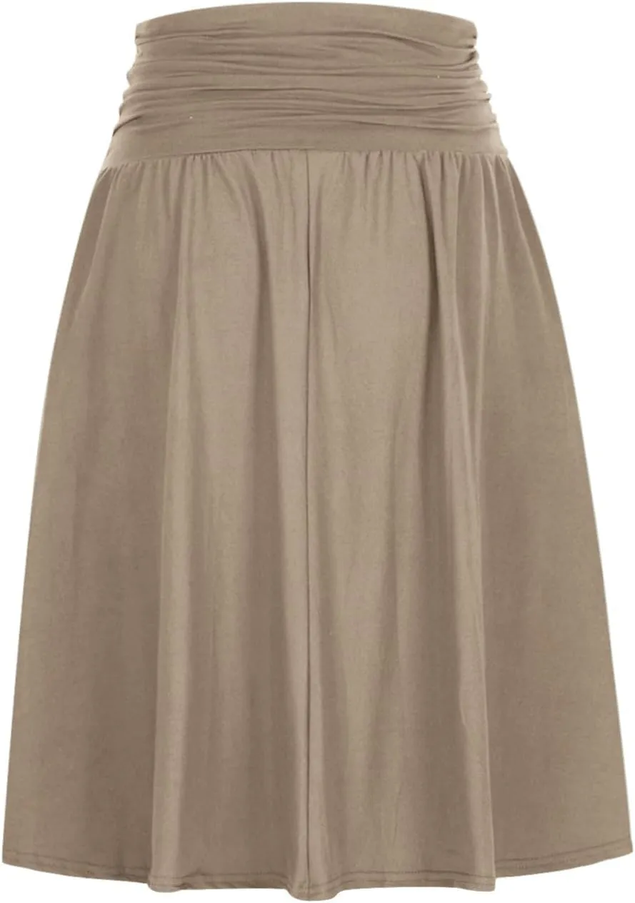 Pleated Skirt Women High Waisted Flowy Mini Skirts Casual Comfy Solid Color Half Skirt Soft Ruffle a Line Skirts