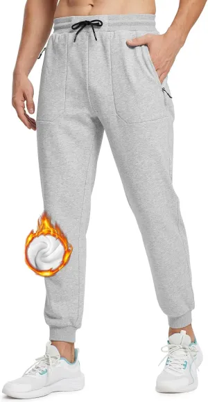 Rdruko Men's Fleece Jogger Pants Winter Thicken Sweatpants Warm Track Pants with Pockets