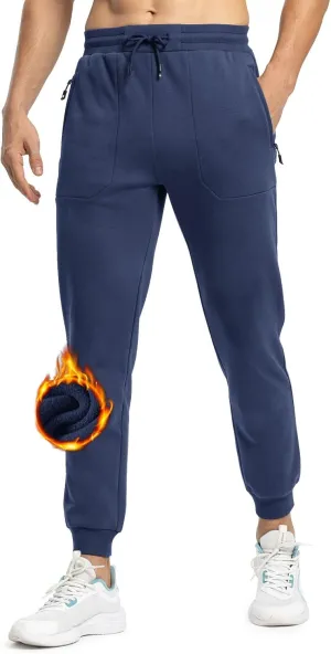 Rdruko Men's Fleece Jogger Pants Winter Thicken Sweatpants Warm Track Pants with Pockets