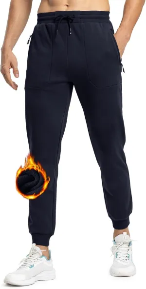 Rdruko Men's Fleece Jogger Pants Winter Thicken Sweatpants Warm Track Pants with Pockets