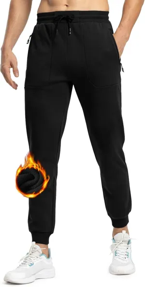 Rdruko Men's Fleece Jogger Pants Winter Thicken Sweatpants Warm Track Pants with Pockets