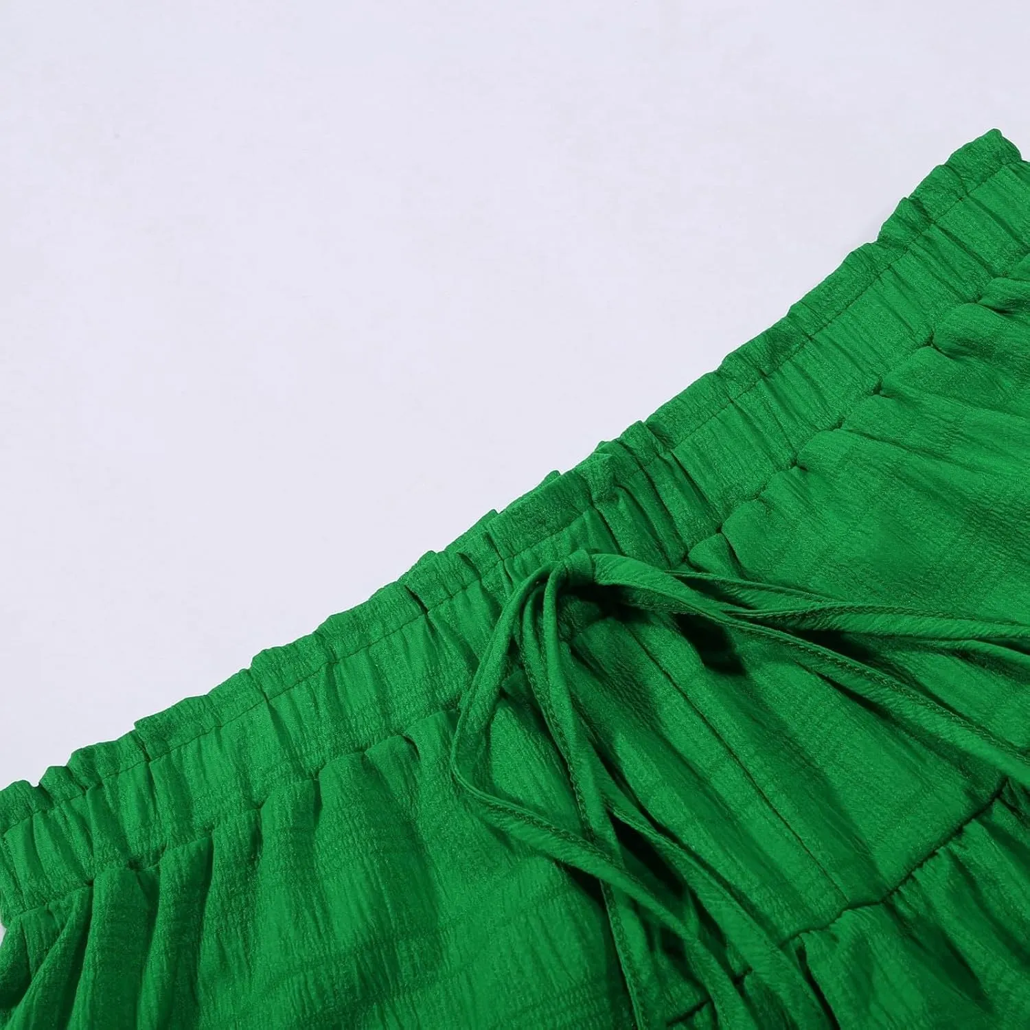 Ruffled Ruched Skorts for Women High Waisted Tiered Mini Skort 2025 Summer Boho Casual Beach Comfy Shorts Skirt
