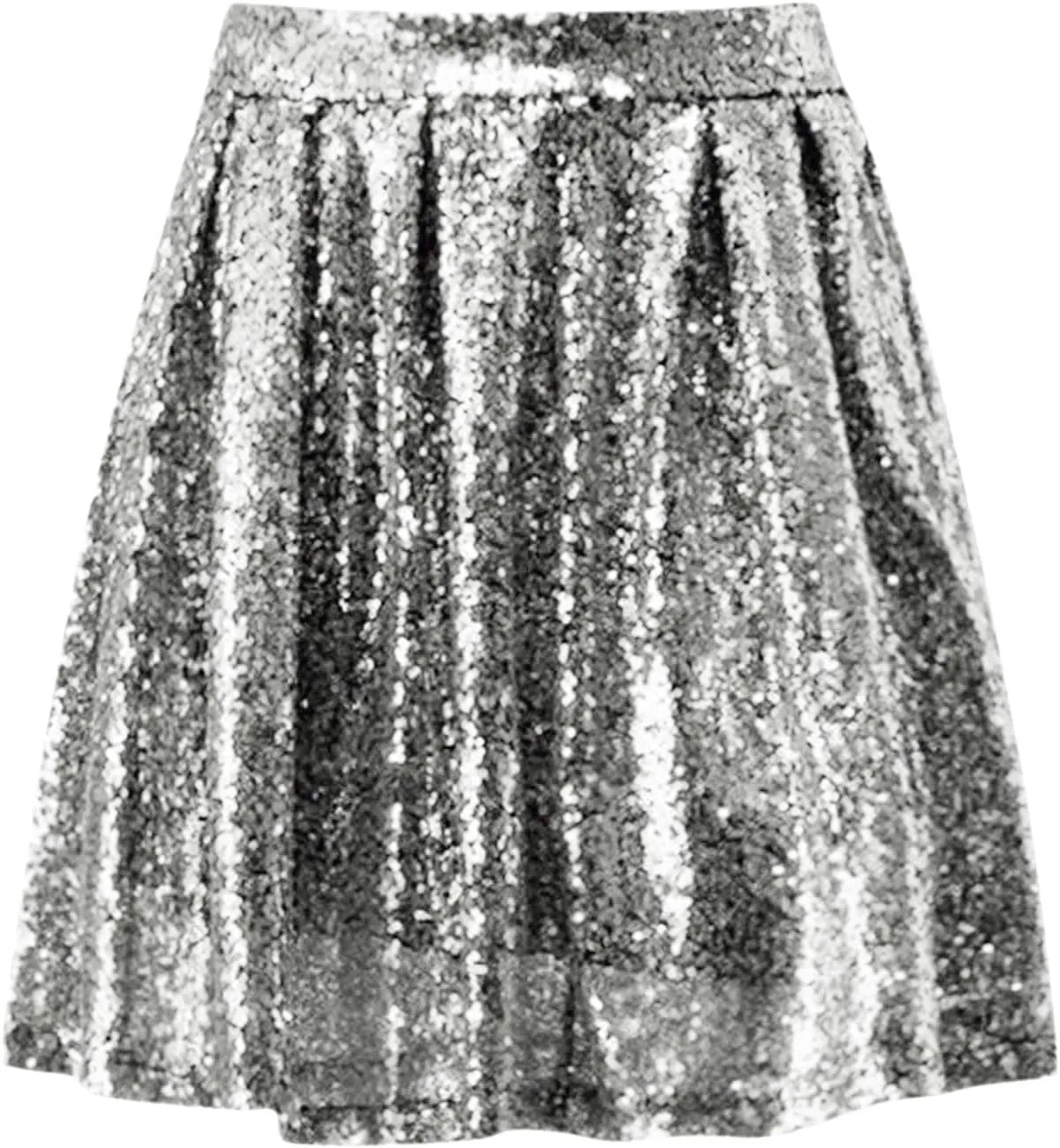 Sequin Skirt Black Short High Waist Pleated Skirts for Women Flare Fashion 2024 Sparkly Skirt Rave Festival
