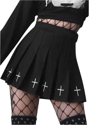 Sexy Mini Skirt for Women Women's Fashion Gothic High-Waisted Mini Skirt Ruffled Pleated Flowy Short Skirt