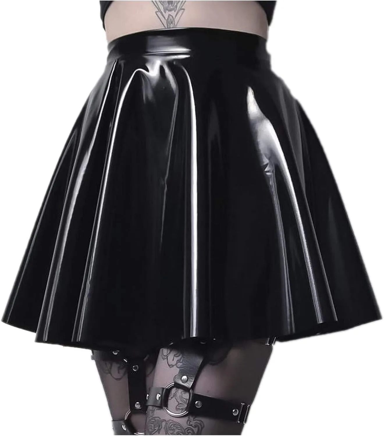 Sexy Mini Skirts for Women Mini Pleated Color Skirt Faux Leather Shiny Skirt Fashion Women Skirt Skirt Woman