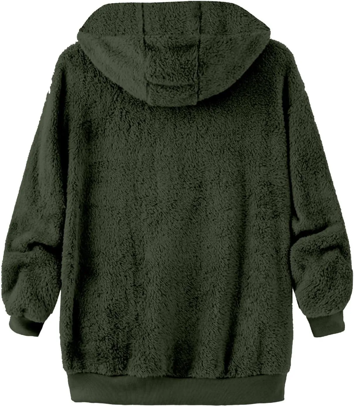 Sherpa Jacket Men Winter Long Sleeve Full Zip Plush Coats Casual Thicken Hooded Jacket Warm Coat Outerwear