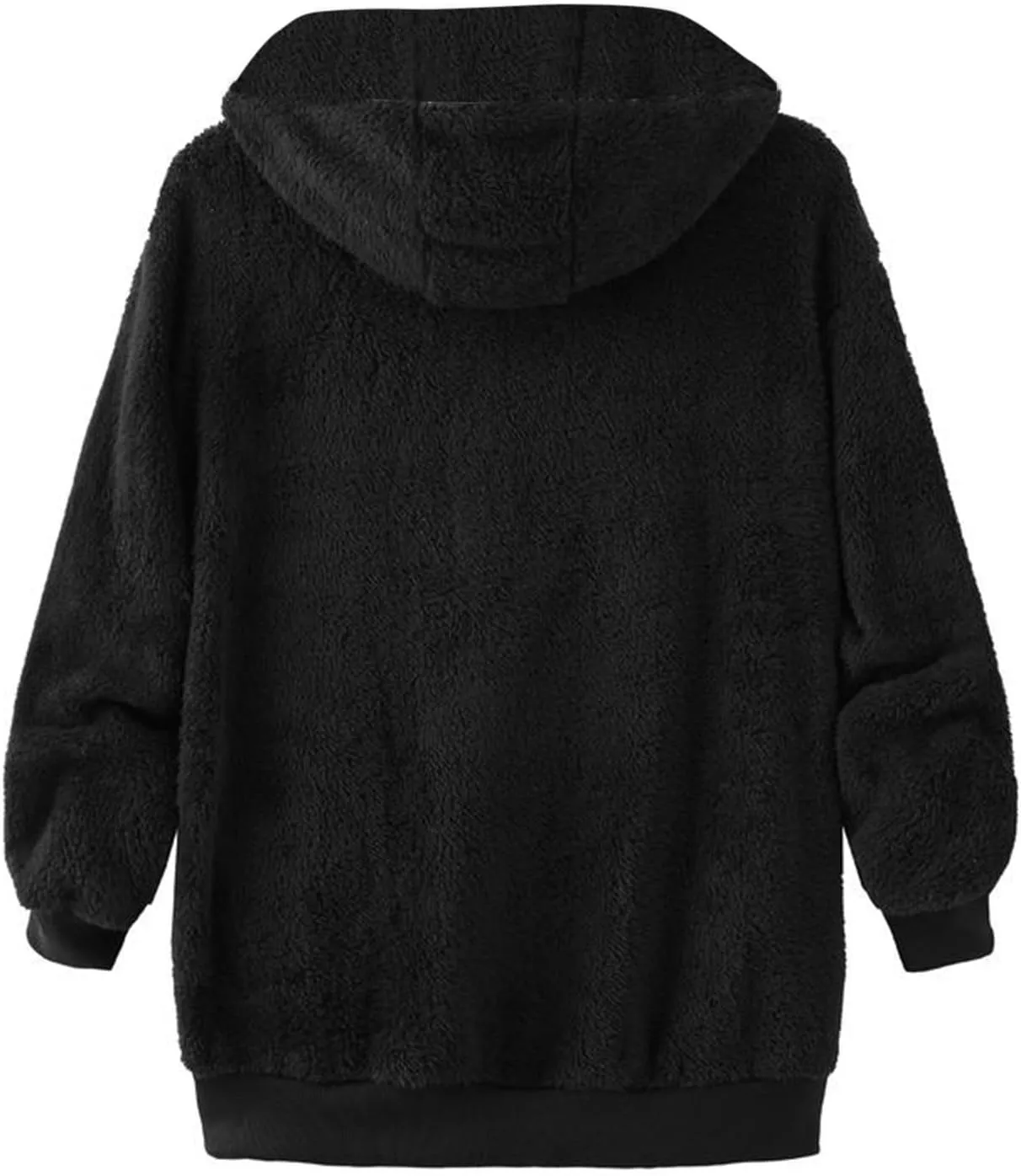 Sherpa Jacket Men Winter Long Sleeve Full Zip Plush Coats Casual Thicken Hooded Jacket Warm Coat Outerwear
