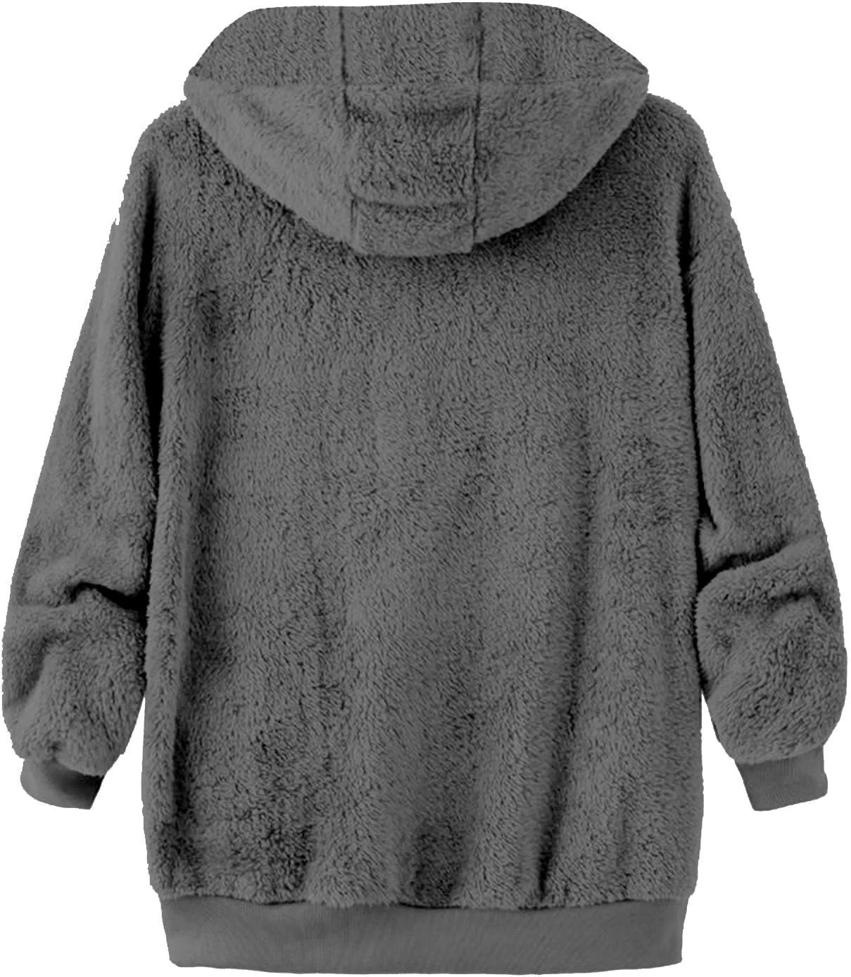 Sherpa Jacket Men Winter Long Sleeve Full Zip Plush Coats Casual Thicken Hooded Jacket Warm Coat Outerwear