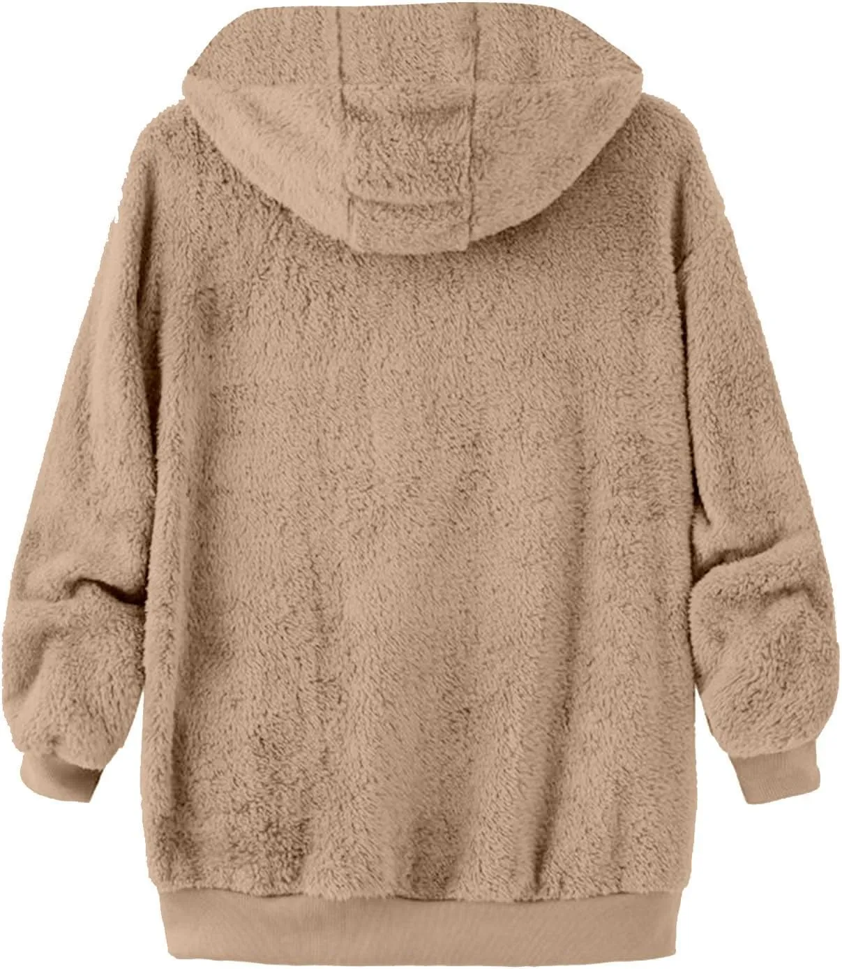 Sherpa Jacket Men Winter Long Sleeve Full Zip Plush Coats Casual Thicken Hooded Jacket Warm Coat Outerwear