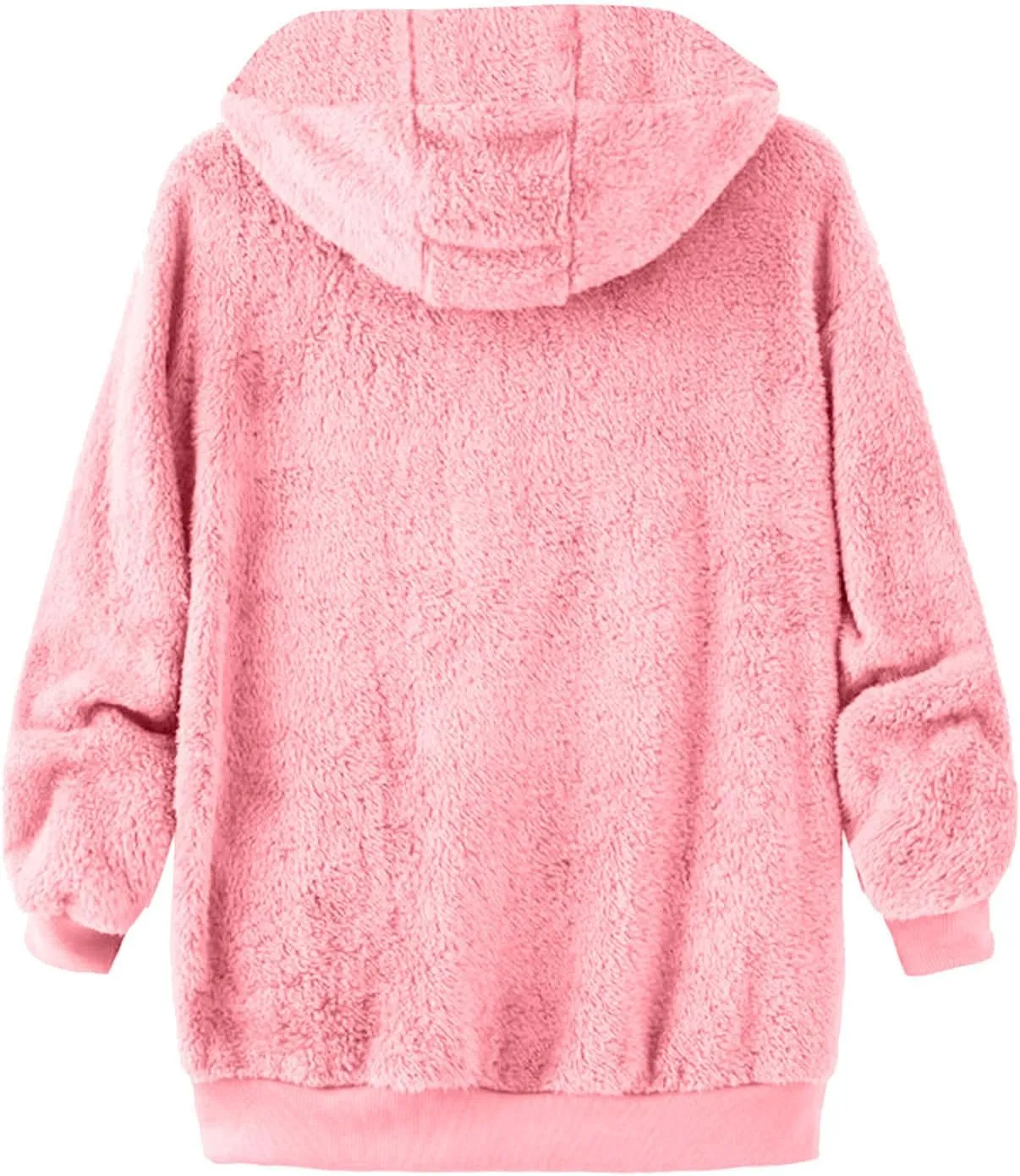 Sherpa Jacket Men Winter Long Sleeve Full Zip Plush Coats Casual Thicken Hooded Jacket Warm Coat Outerwear