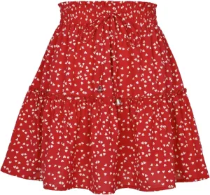Short Skirts for Women 2025 Vacation A-Line Ruffle Hem Shirt Loose Floral Drawstring Cute Beach Casual Skirt Summer