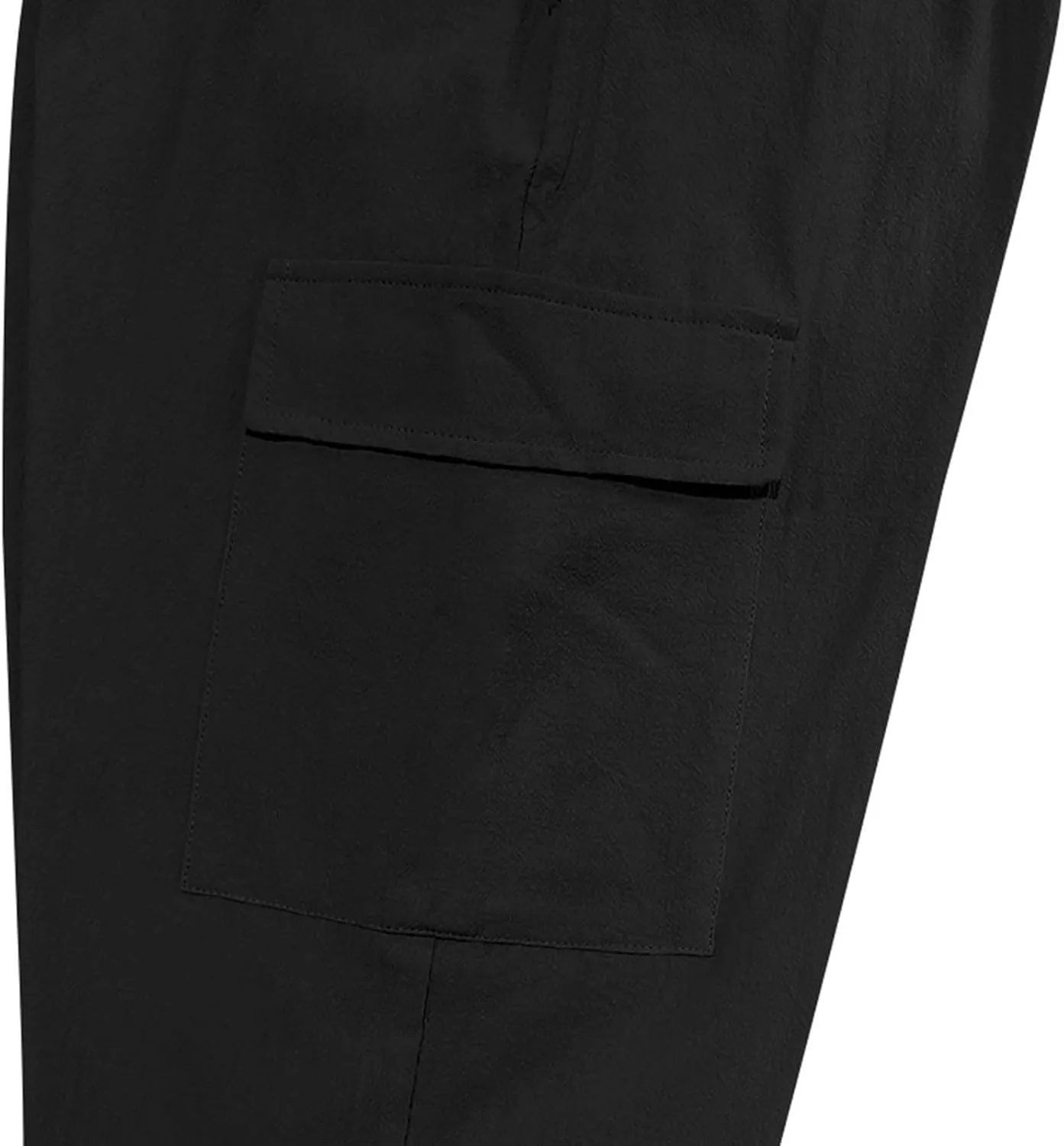 Sinzelimin Men's Linen Cargo Pants Fashion Solid Lace up Elastic Waist Multiple Pockets Wide Leg Sweatpant Versatile Trouser
