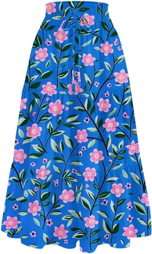 Skirts for Girls High Waist Flowy Maxi Skirt A-Line Long Skirt Boho Summer
