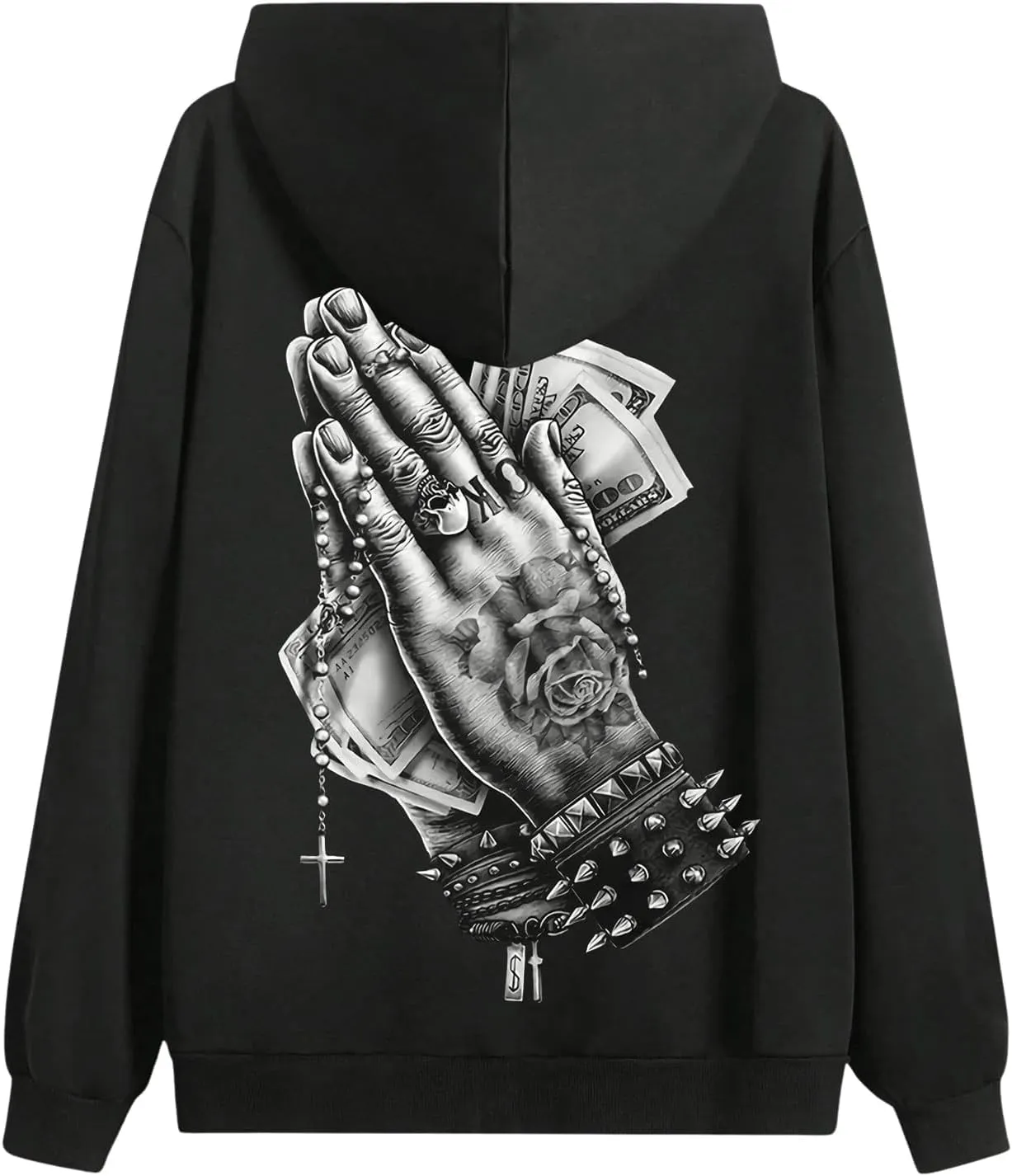 SOLY HUX Men's Graphic Print Zip Up Hoodies Jacket Drawstring Long Sleeve Casual Streetwear Sweatshirt