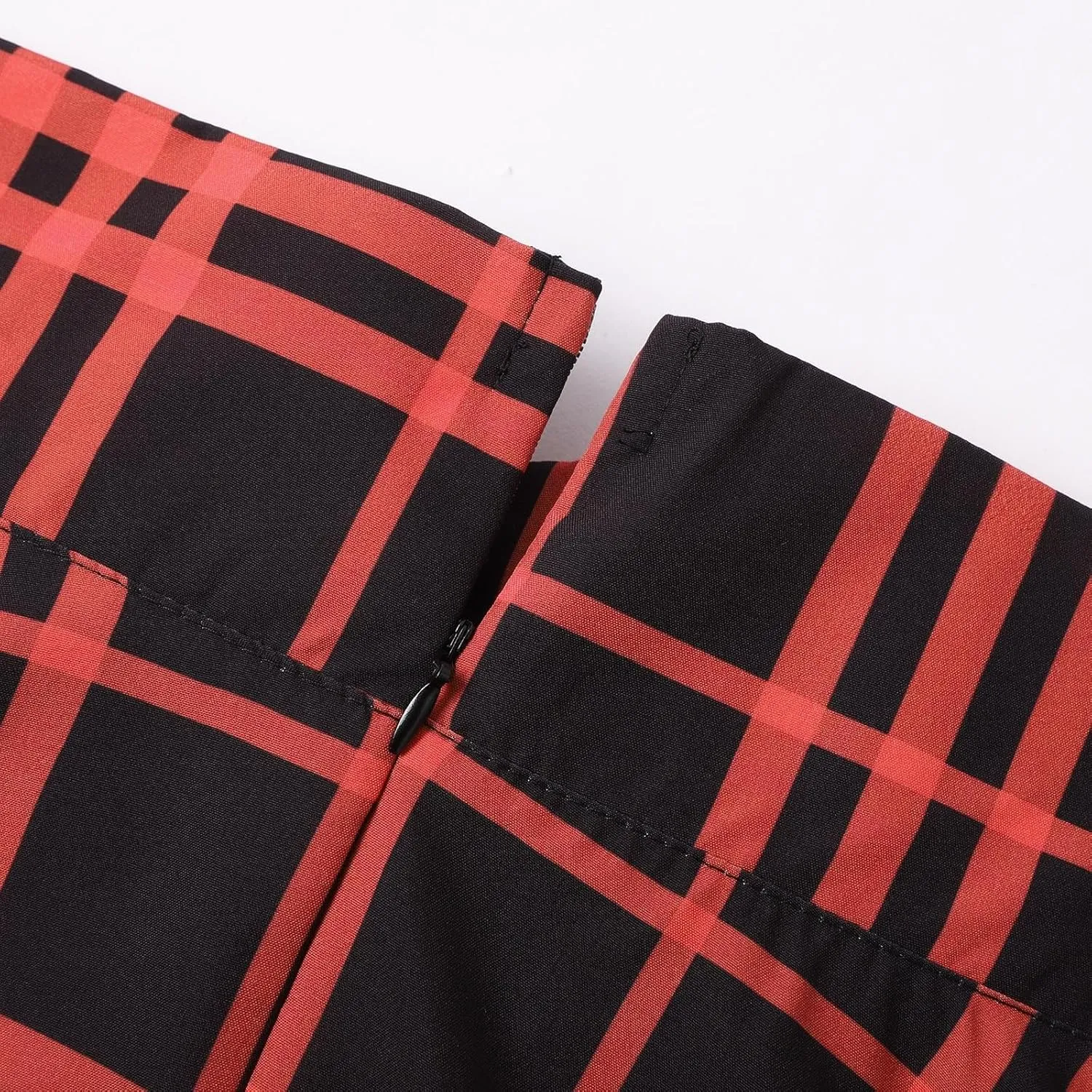 Summer Skirt for Women Trendy Plaid Tummy Control High Waist Back Zipper A-Line Pleated Maxi Short Skirts for Girls