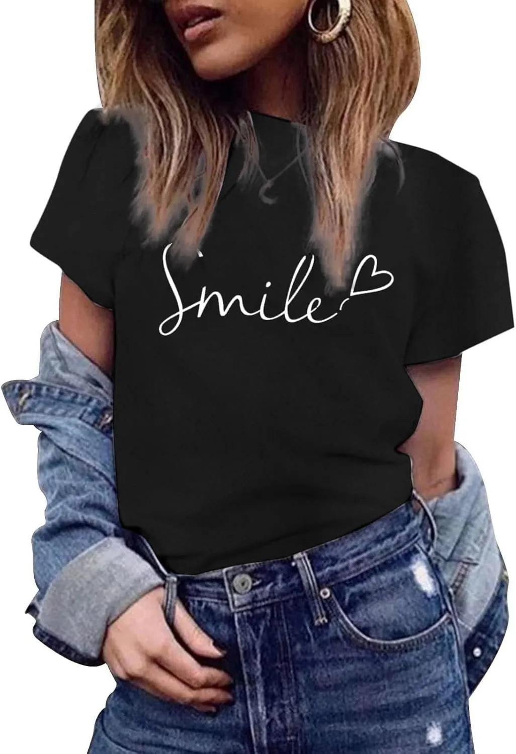 Summer Tops for Women 2025 Art Pattern Shirt Short Sleeve Crewneck Blouse Business Casual Loose Soft Shirt