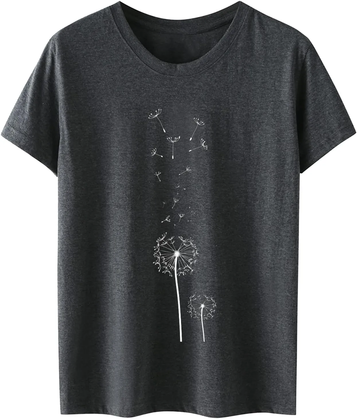 Summer Tops for Women 2025 Art Pattern Shirt Short Sleeve Crewneck Blouse Business Casual Loose Soft Shirt